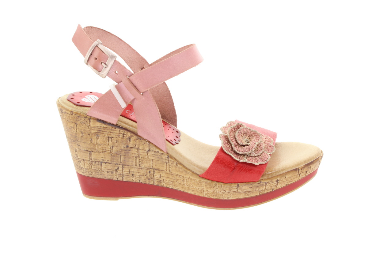 MARILA Dámské kožené sandálky na klínku 