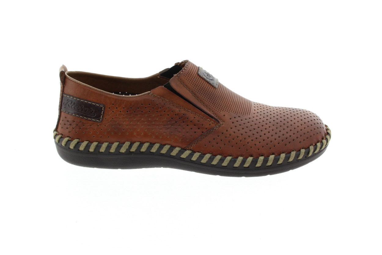 RIEKER Pánské kožené mokasíny kastanie