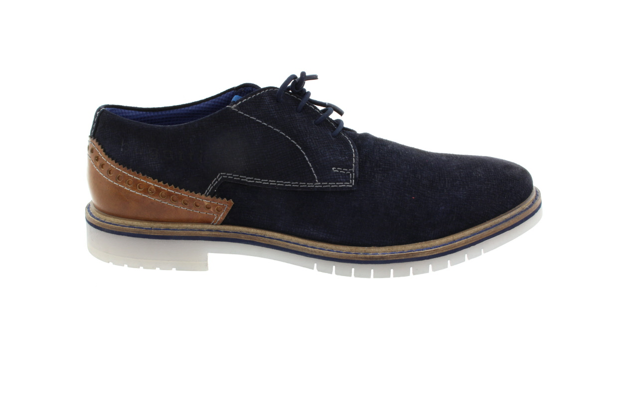 BUGATTI Pánské kožené polobotky dark blue