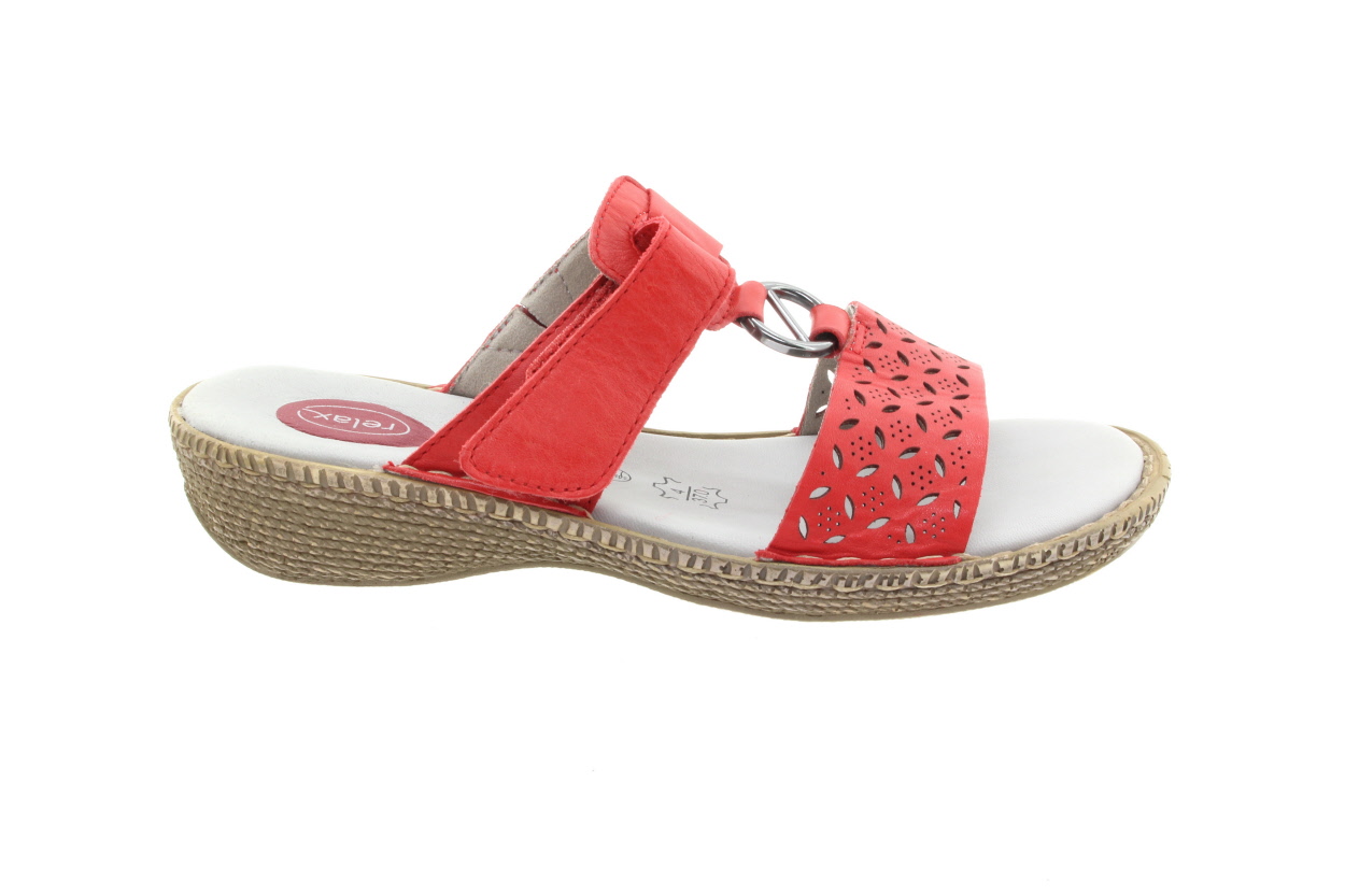 JANA Dámské kožené pantofle red