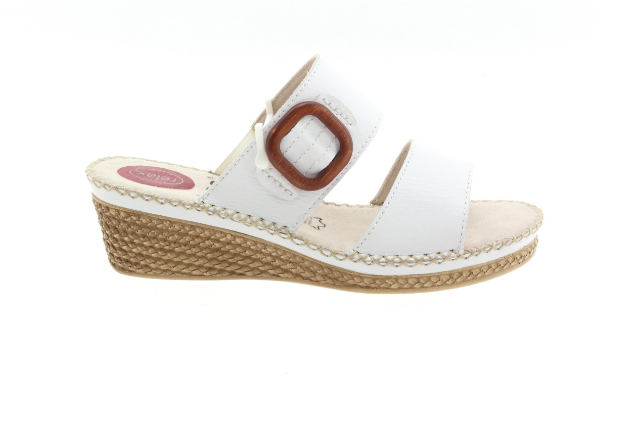 JANA Dámské kožené pantofle white