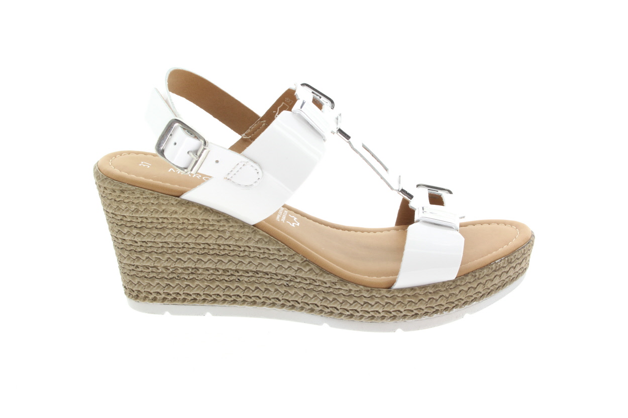 MARCO TOZZI Dámské kožené sandálky white
