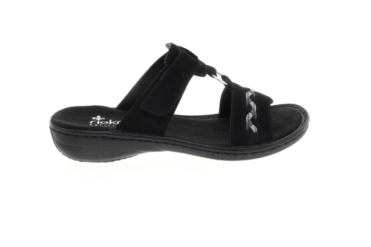 RIEKER Dámské pantofle schwarz