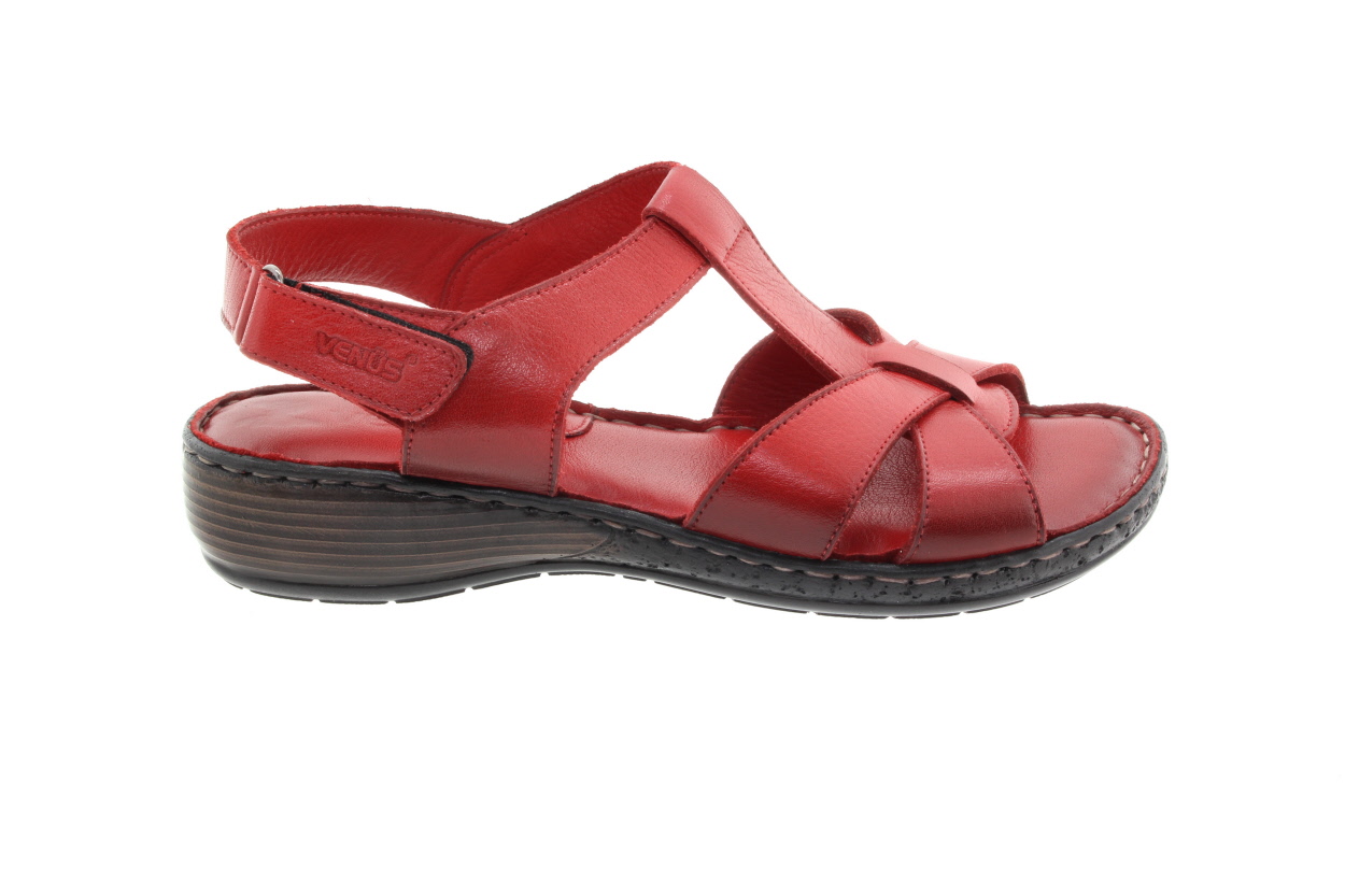 VENUS Dámské kožené sandály red