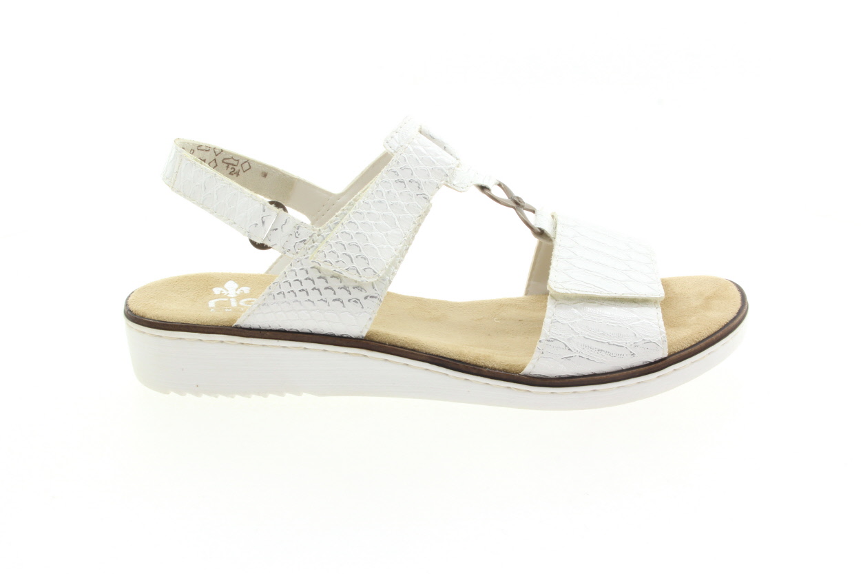 RIEKER Dámské kožené letní sandálky bílé