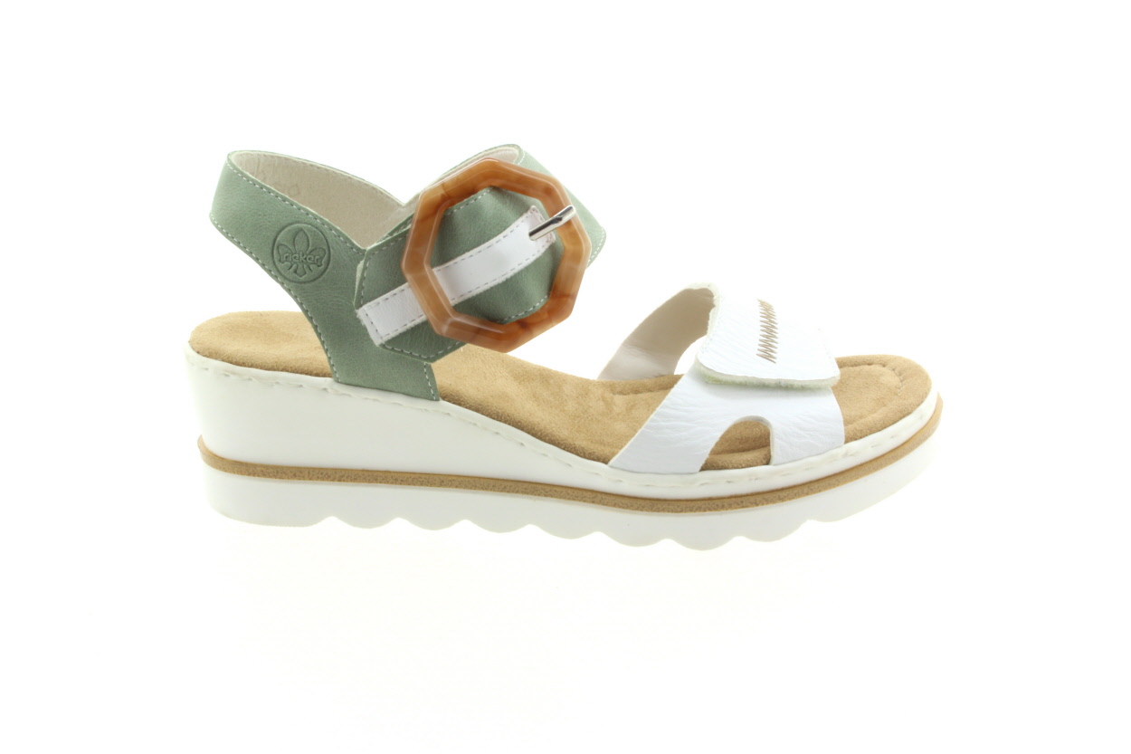 RIEKER Dámské letní sandálky bílé mintové