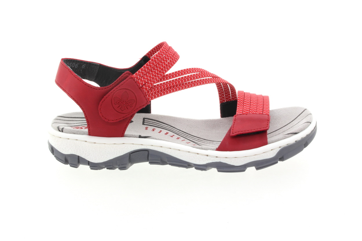 RIEKER Dámské sportovní červené sandálky
