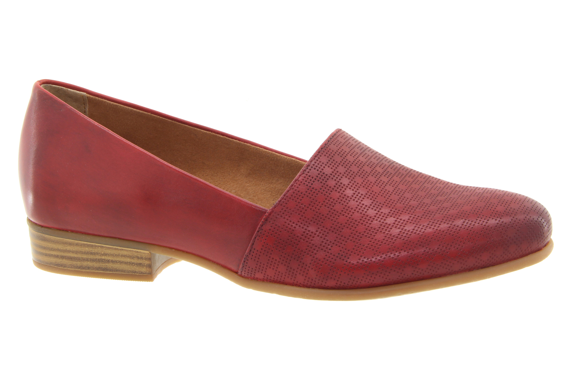 TAMARIS Dámské kožené baleríny červené