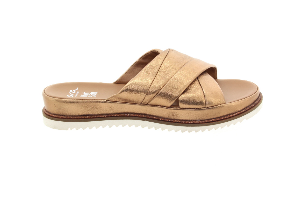 ARA Dámské kožené bronzové pantofle