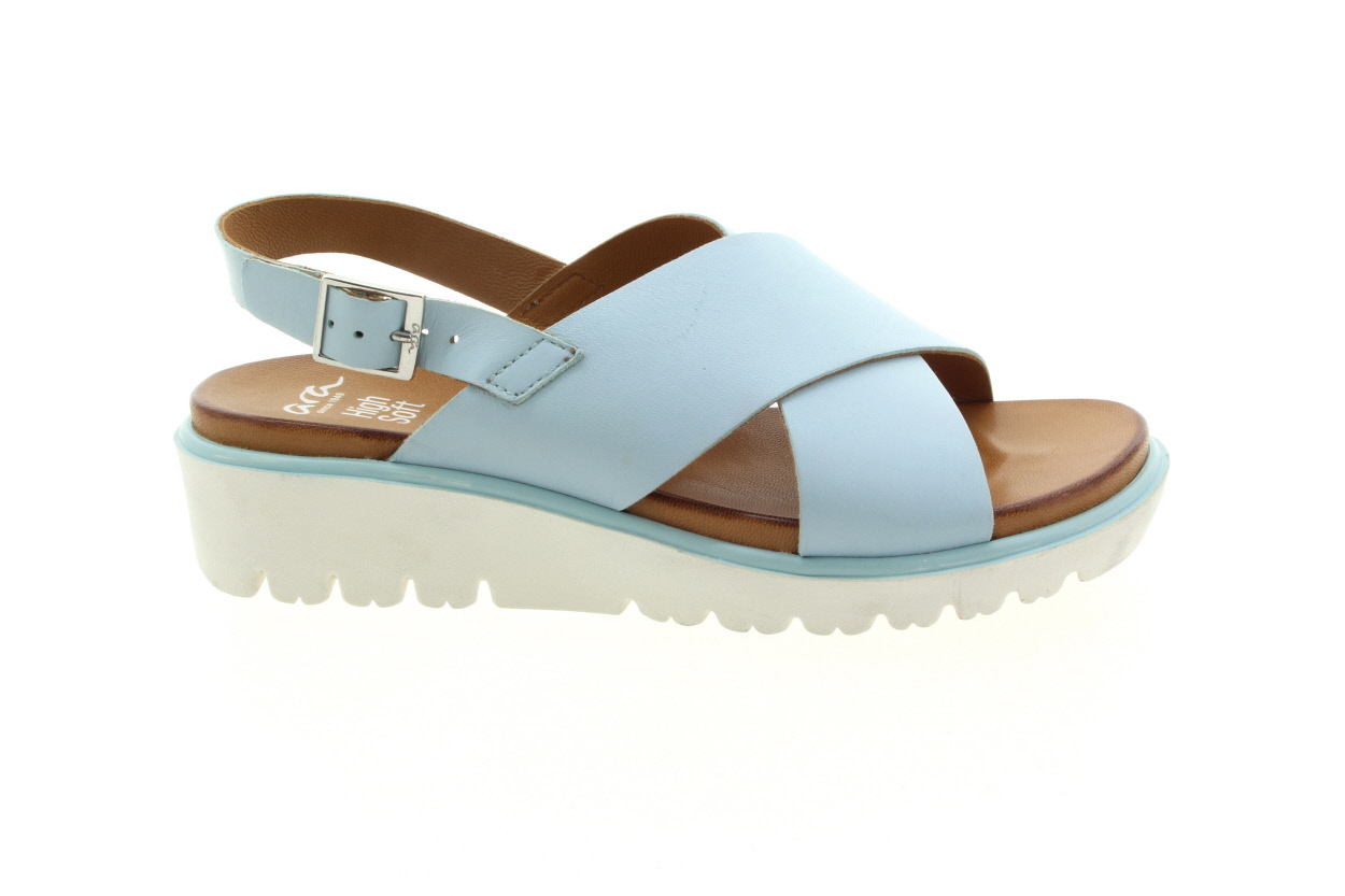 ARA Dámské kožené světle modré sandálky 