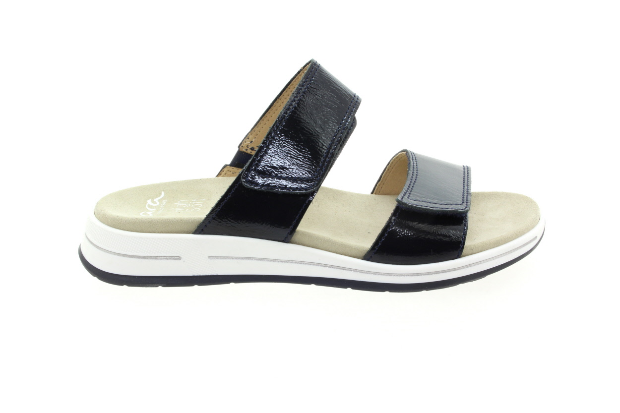 ARA Dámské kožené tmavě modré pantofle