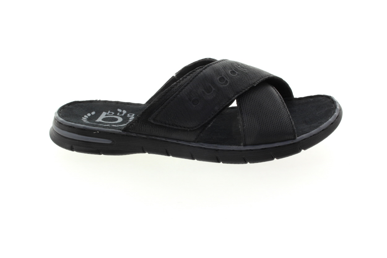 BUGATTI Pánské kožené černé pantofle