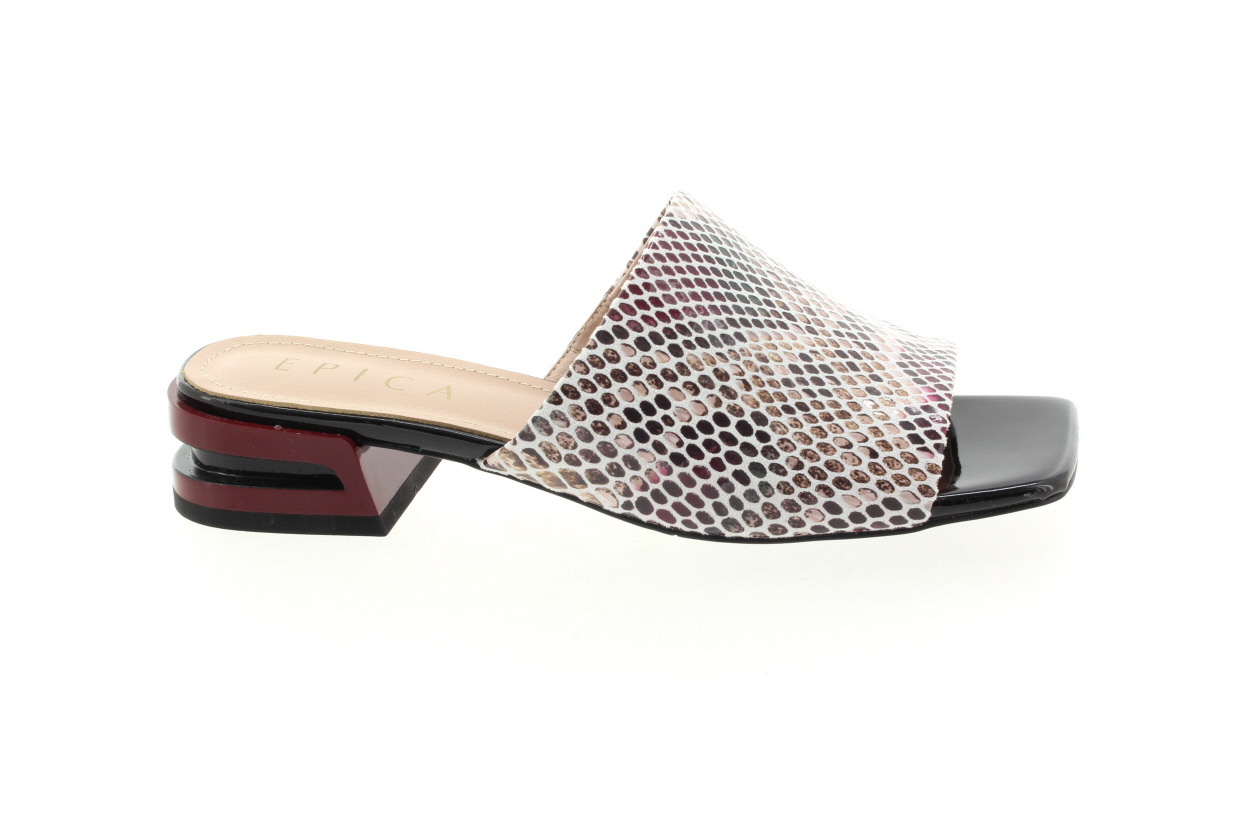 EPICA Dámské kožené pantofle bordo mix