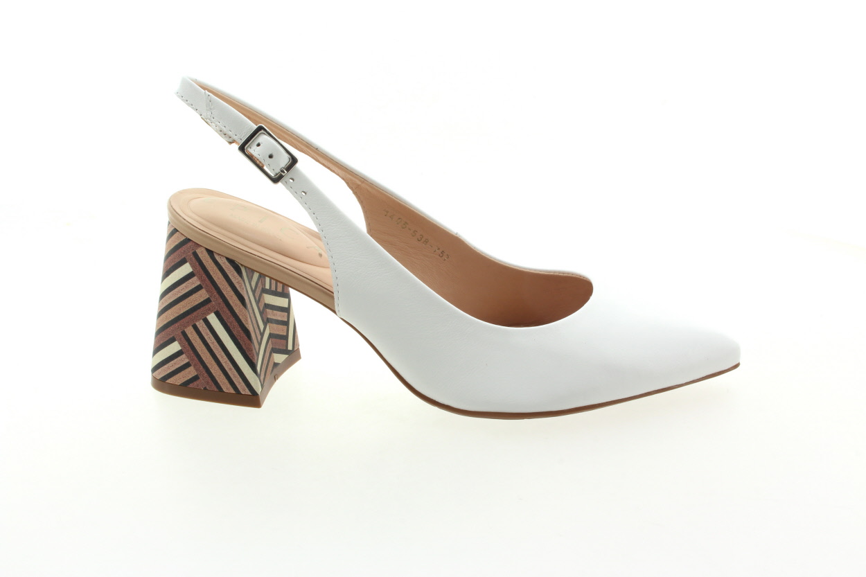 EPICA Dámské kožené bílé lodičky s prázdnou patou
