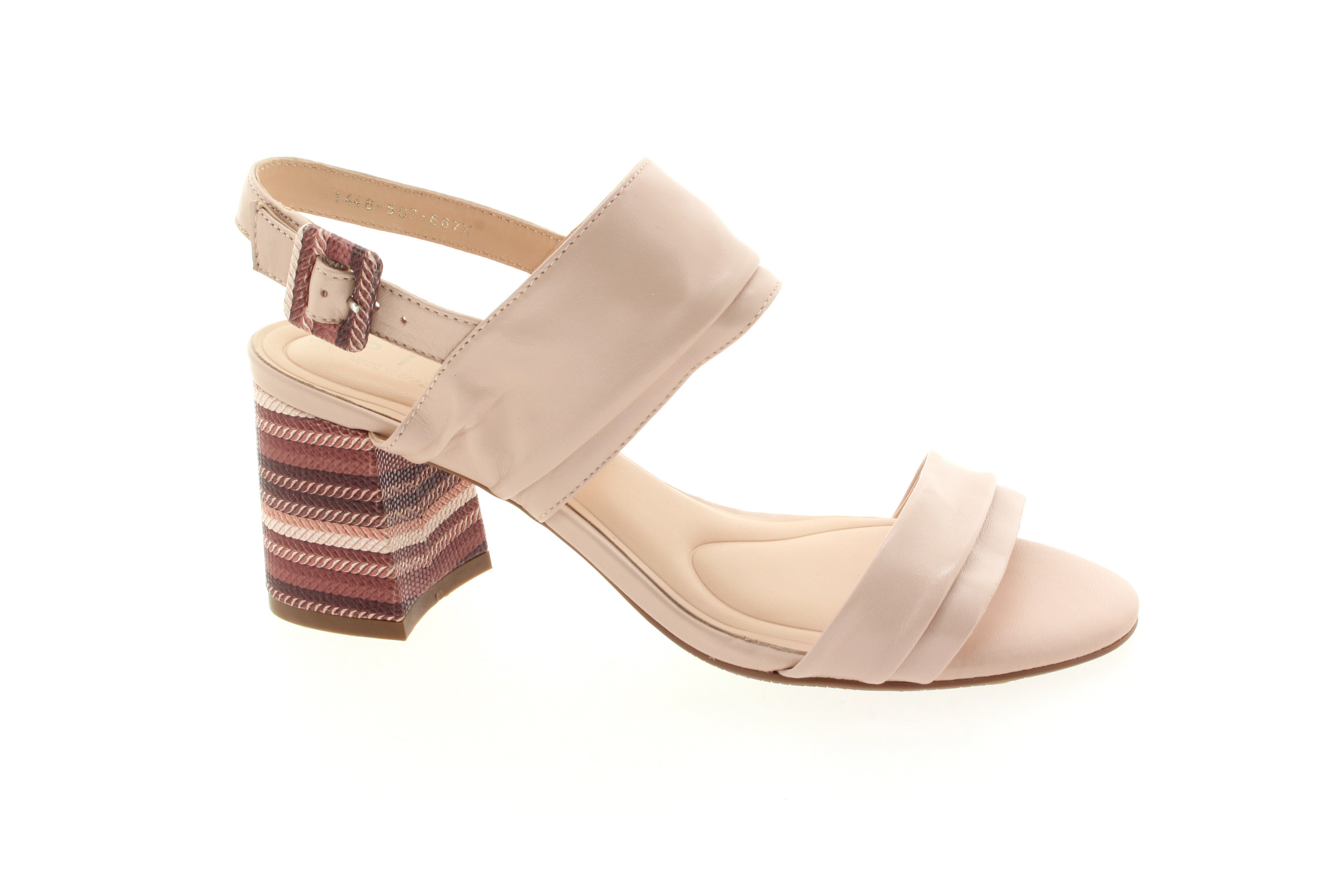 EPICA Dámské kožené béžové sandálky na podpatku