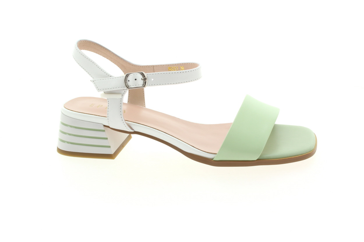EPICA Dámské kožené bílo zelené sandálky