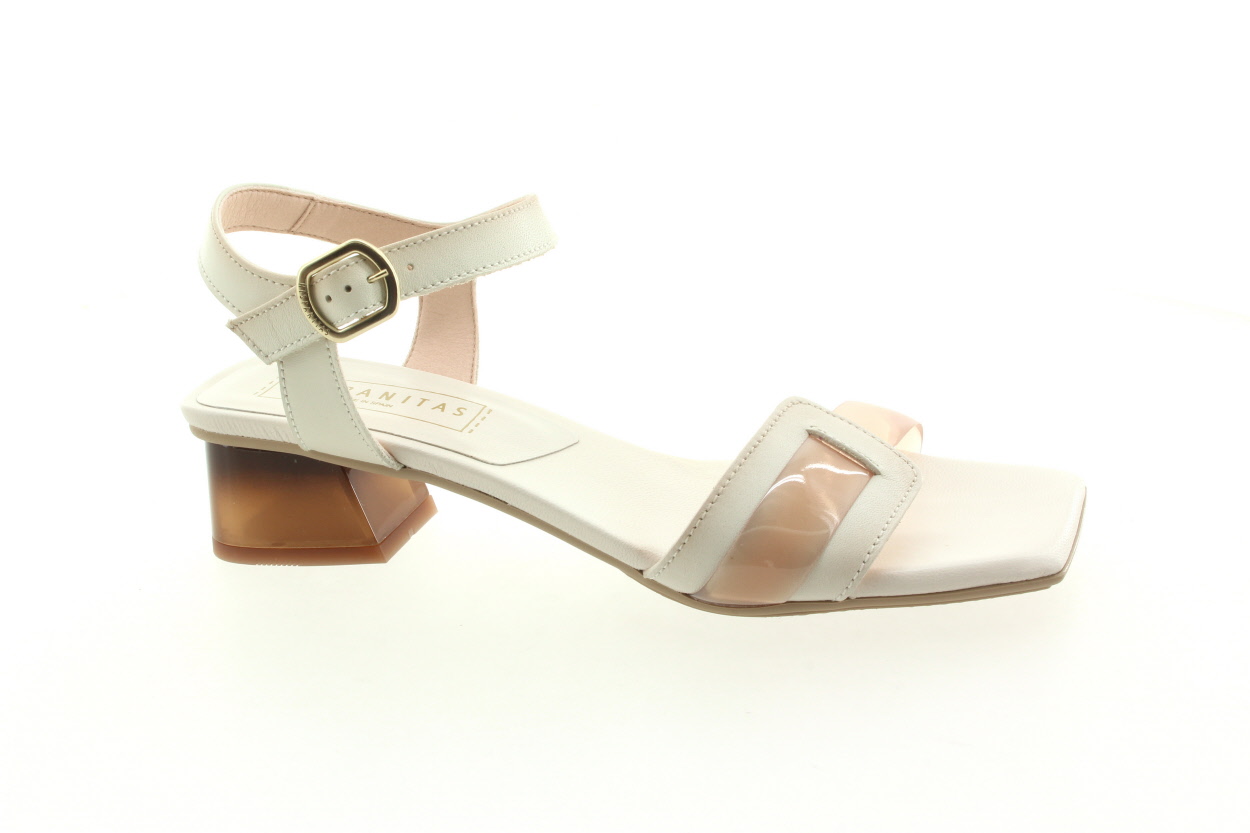 HISPANITAS Dámské kožené bílé sandálky