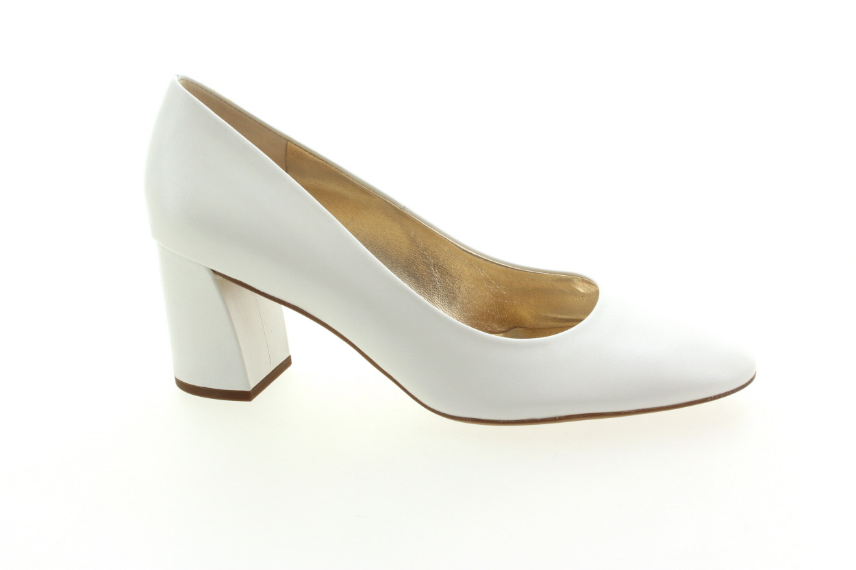 HÖGL Dámské kožené perlově bílé lodičky na širším podpatku