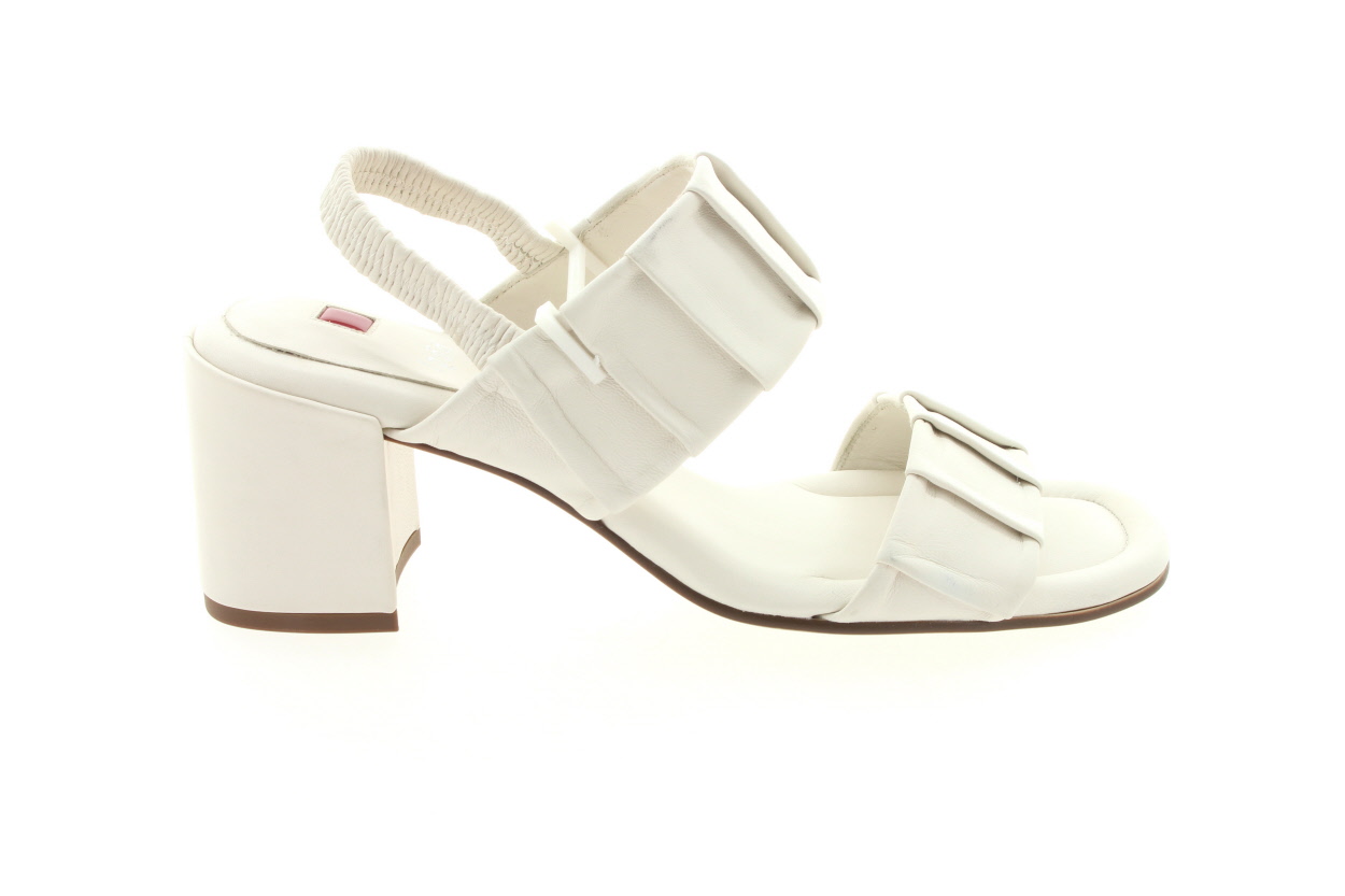 HÖGL Dámské kožené bílé sandálky na podpatku