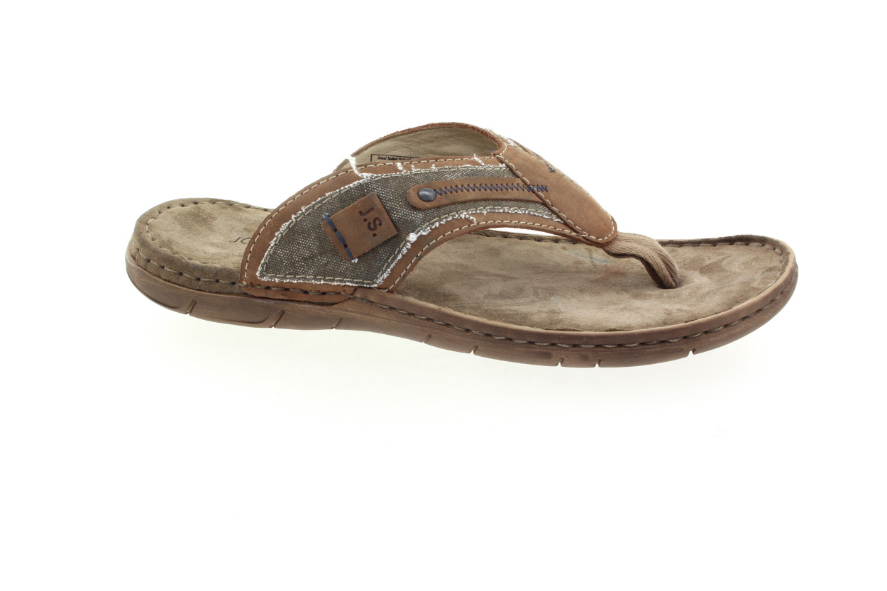 JOSEF SEIBEL Pánské hnědé kožené žabky