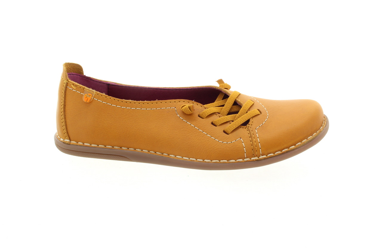 JUNGLA Dámské kožené žluté baleríny