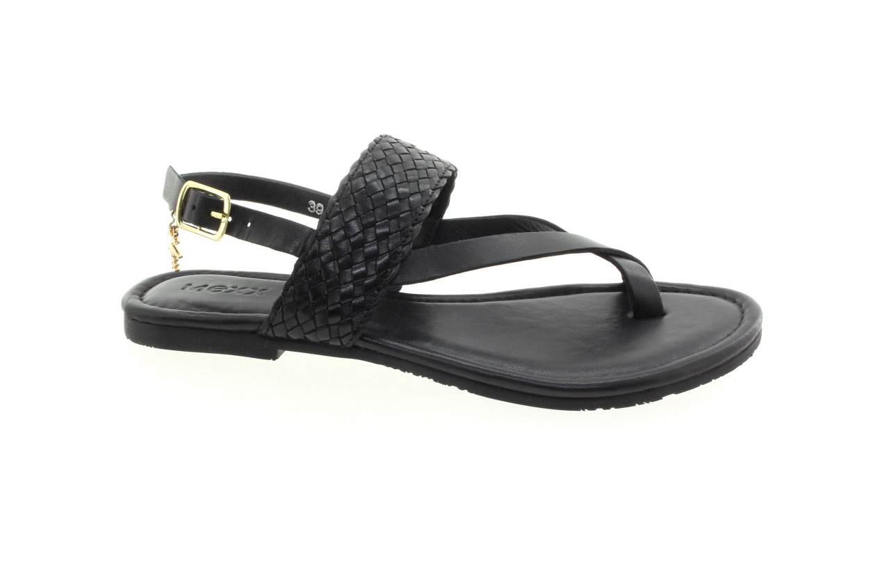 MEXX Dámské kožené černé sandálky