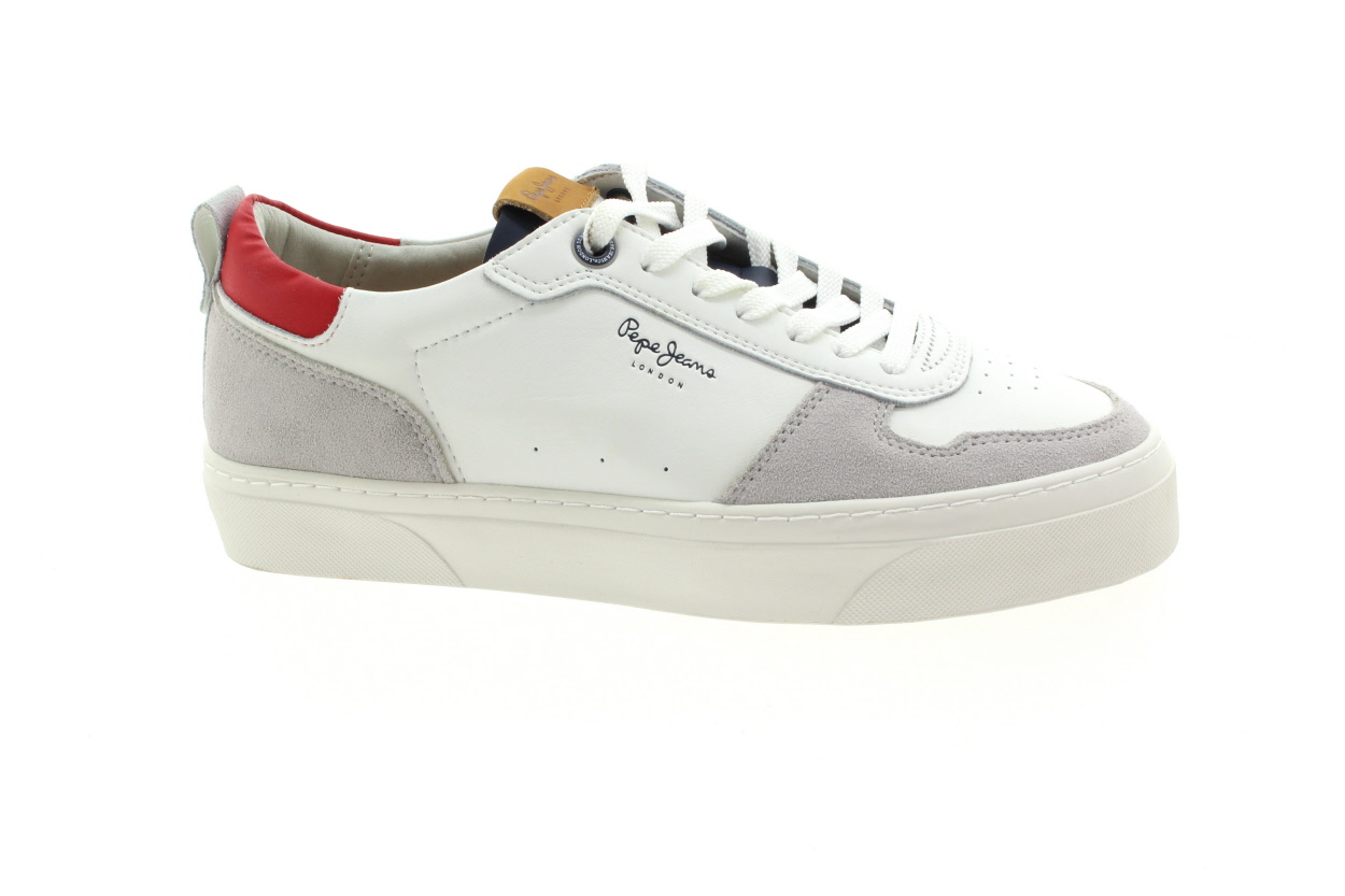 PEPE JEANS Pánské kožené celoroční bílé tenisky