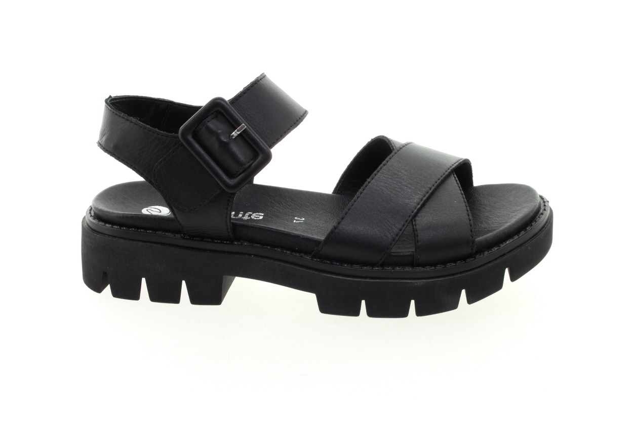REMONTE Dámské kožené černé sandály