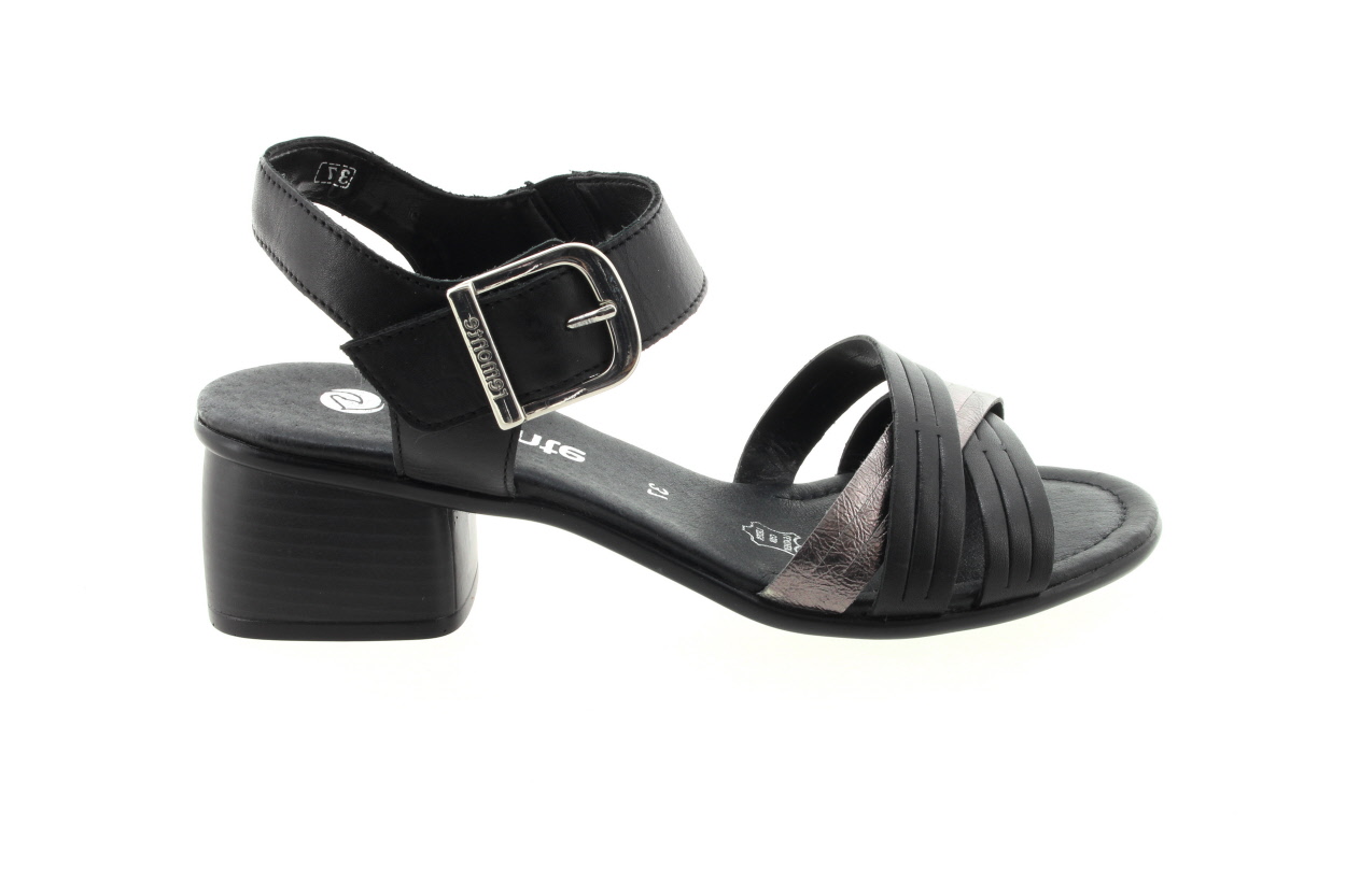 REMONTE Dámské kožené černé sandálky
