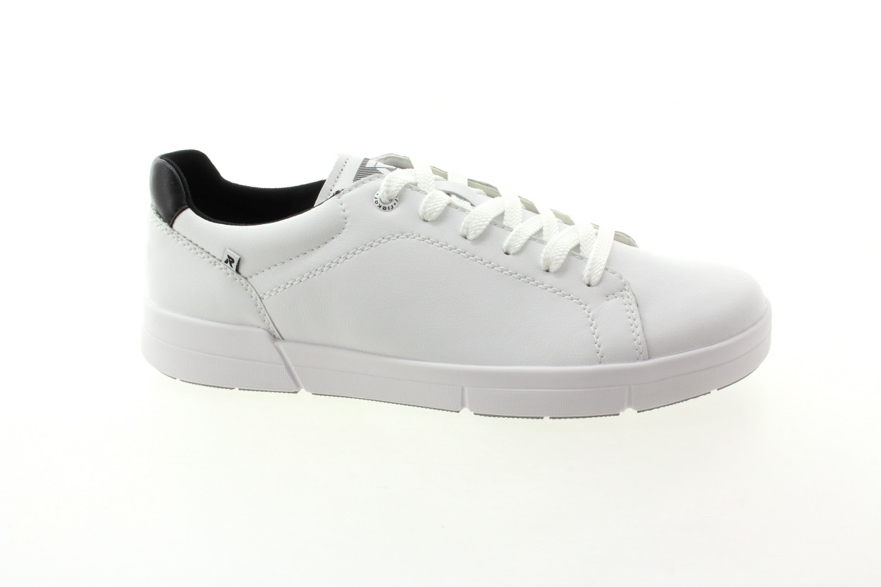 RIEKER Pánské kožené celoroční bílé tenisky