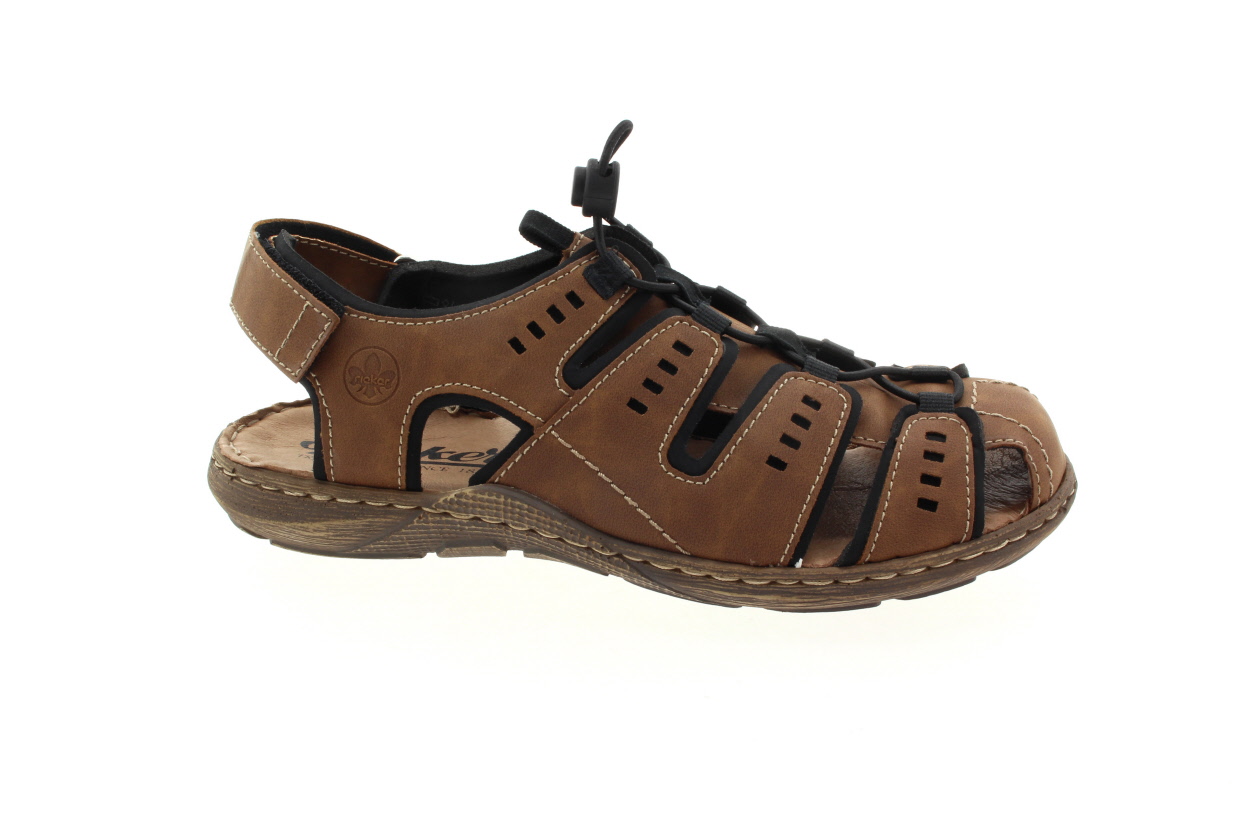 RIEKER Pánské hnědé letní sandály
