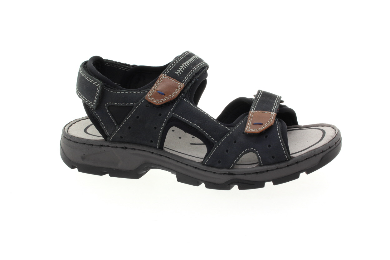 RIEKER Pánské kožené tmavě modré sandály