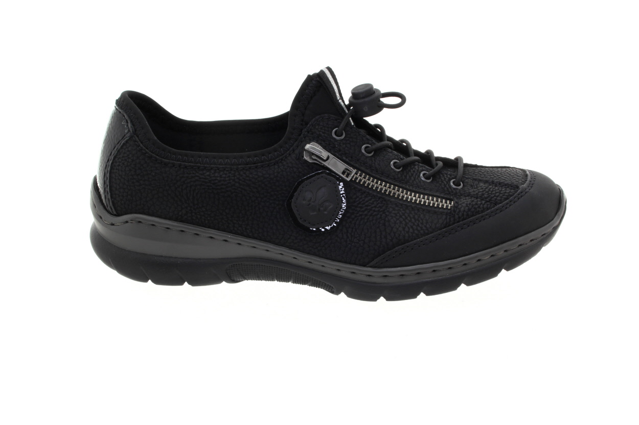 RIEKER Dámské černé nazouvací tenisky s měkkou stélkou