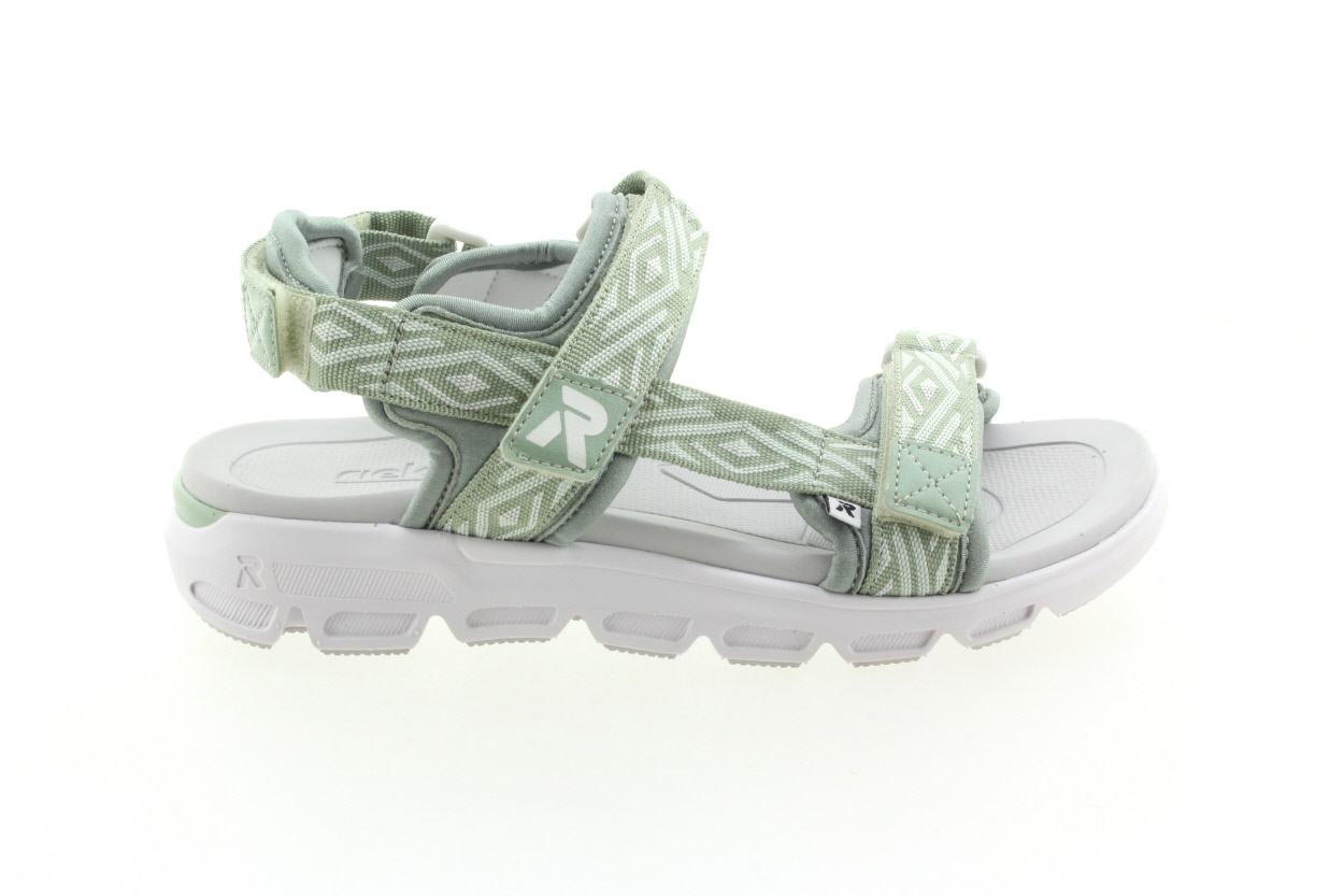 RIEKER Dámské textilní zelené sandály