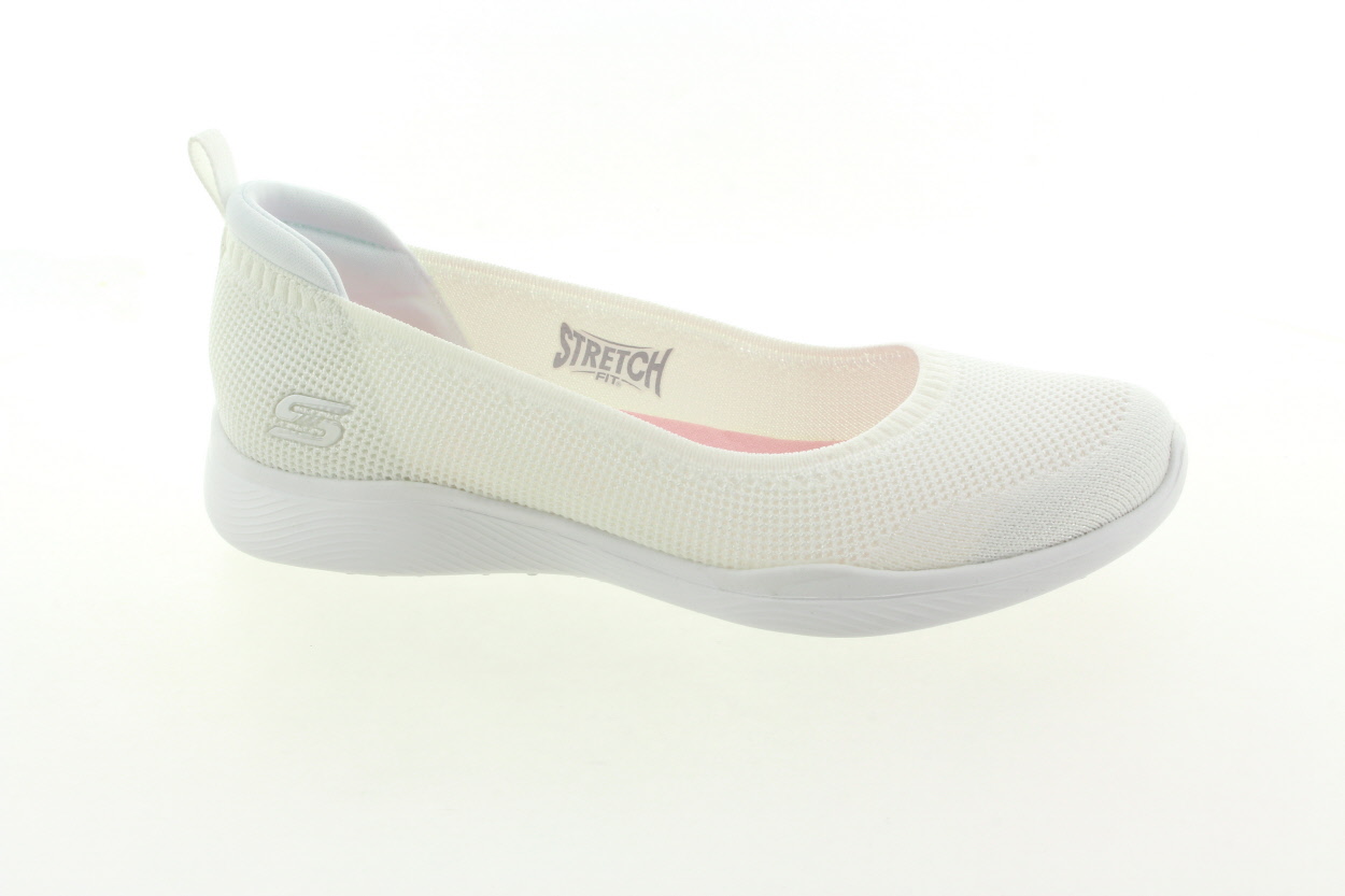 SKECHERS Dámské textilní bílé baleríny
