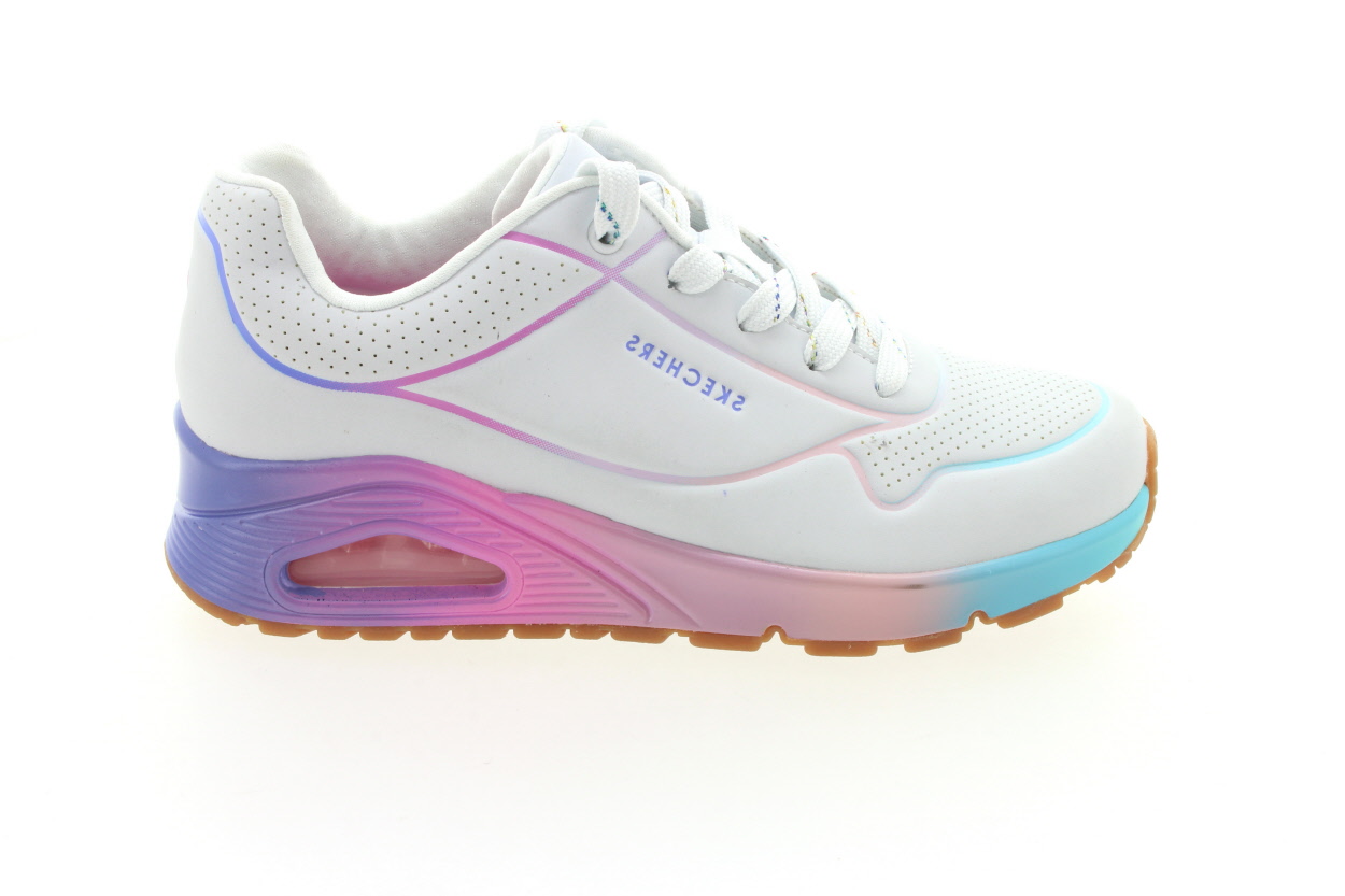 SKECHERS Dámské bílé tenisky s duhovým detailem na klínu