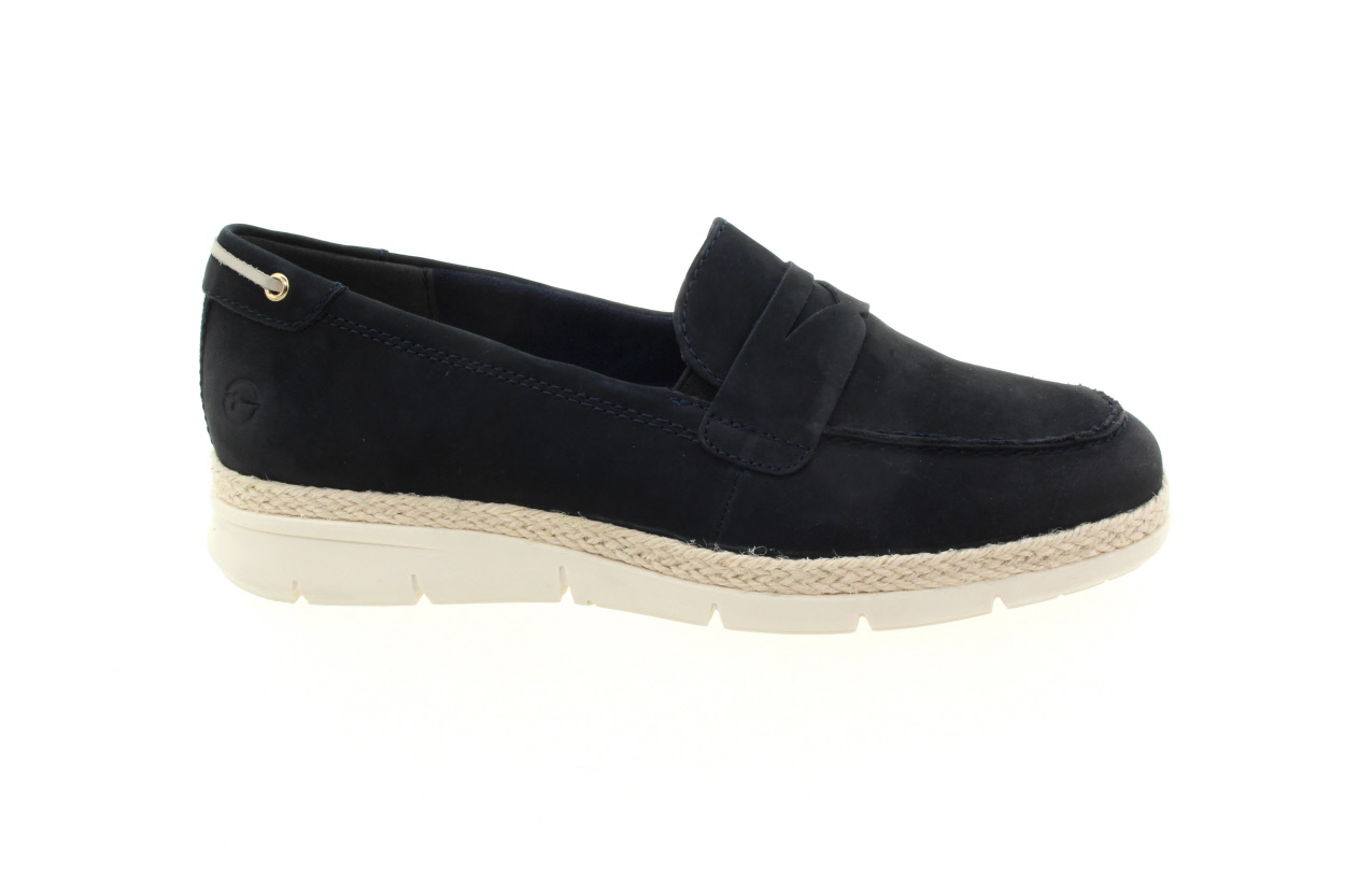 TAMARIS Dámské kožené tmavě modré mokasíny