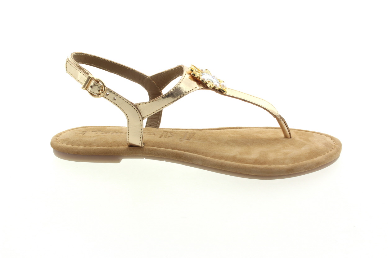 TAMARIS Dámské zlaté kožené sandálky
