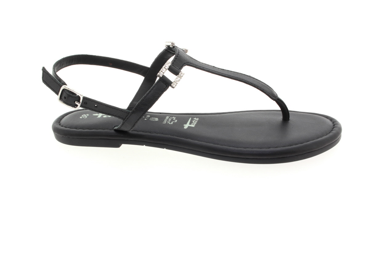 TAMARIS Dámské kožené černé sandály