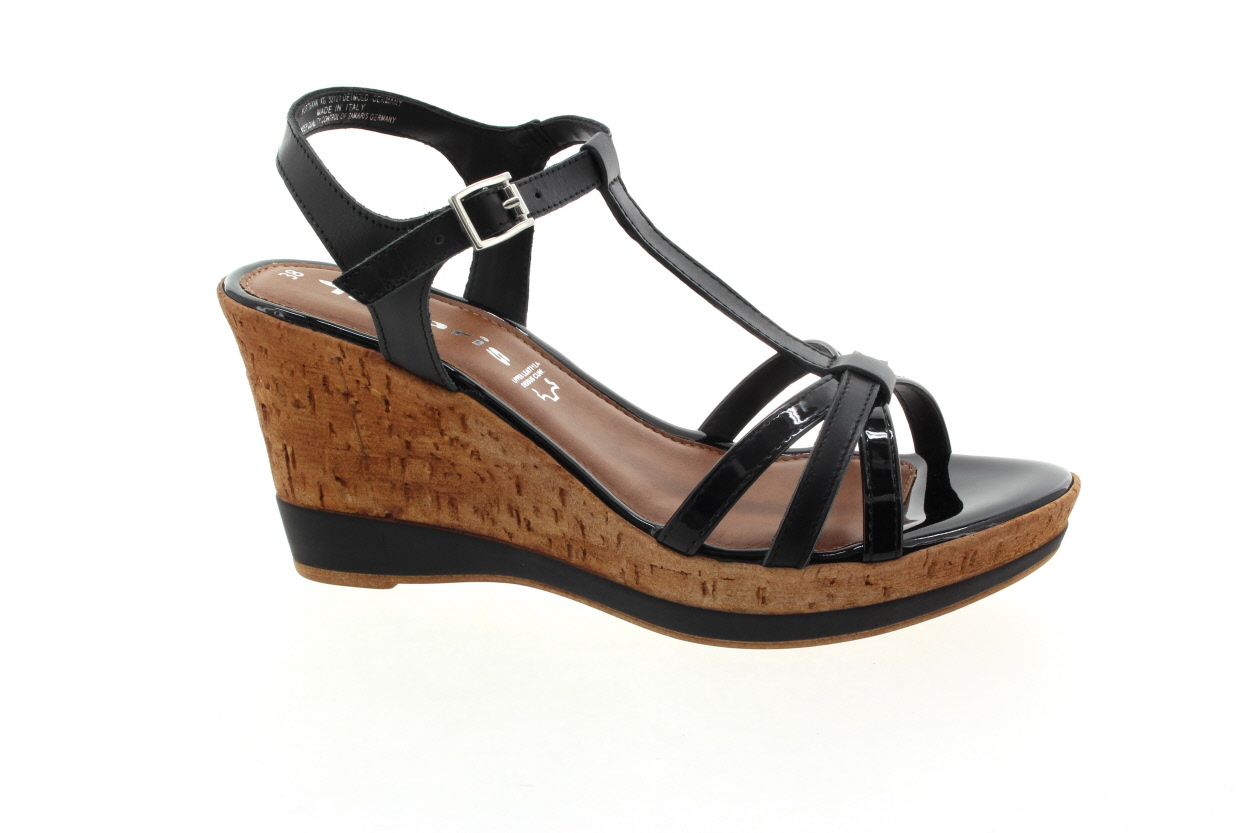 TAMARIS Dámské letní sandály na klínu černé