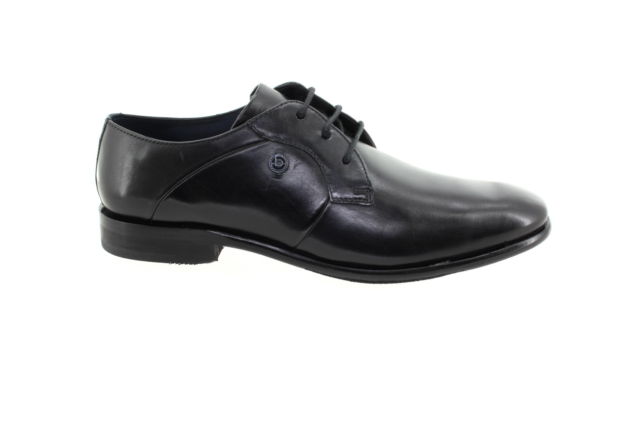 BUGATTI Pánské kožené černé polobotky