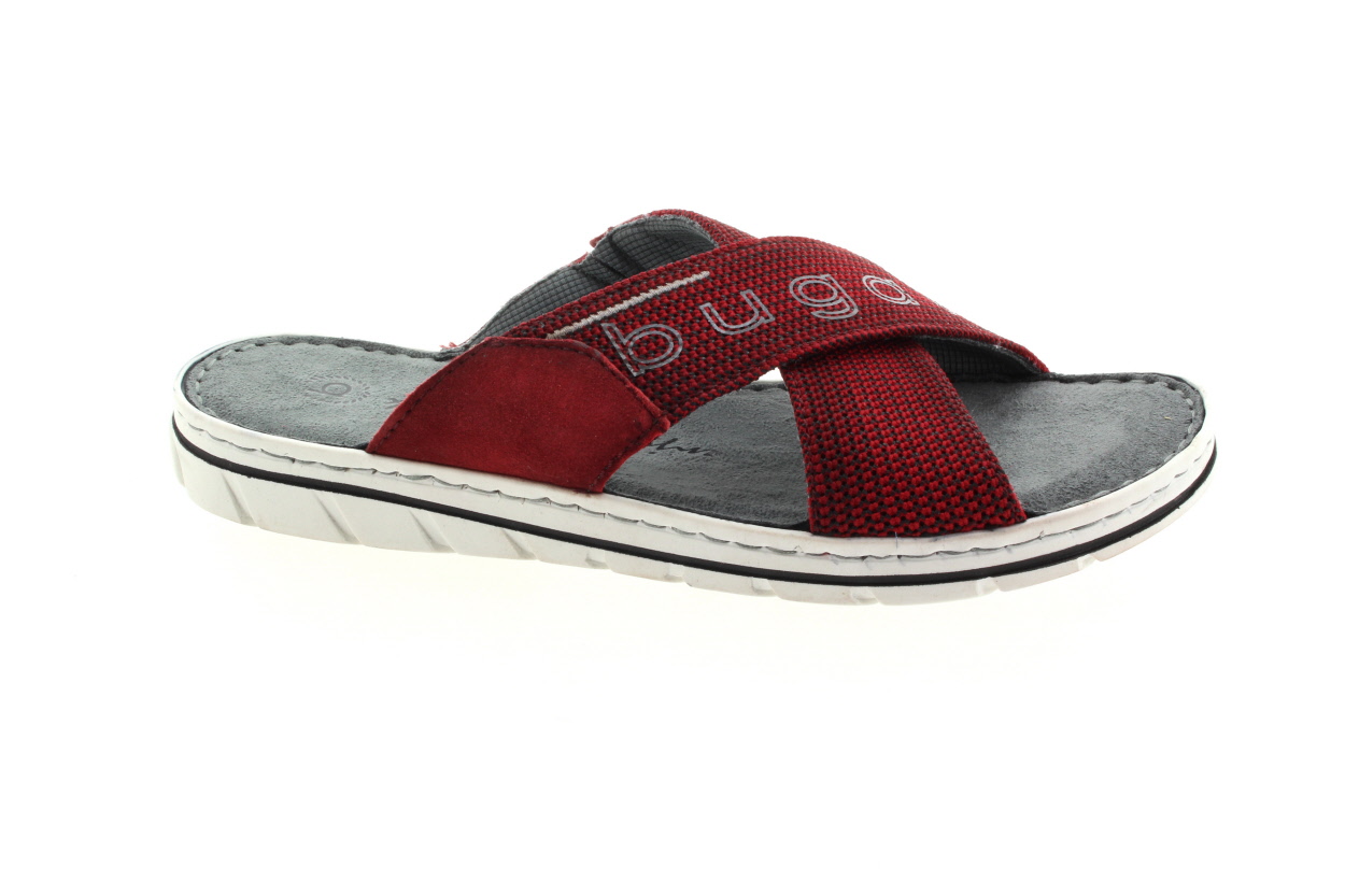 BUGATTI Pánské kožené červené pantofle