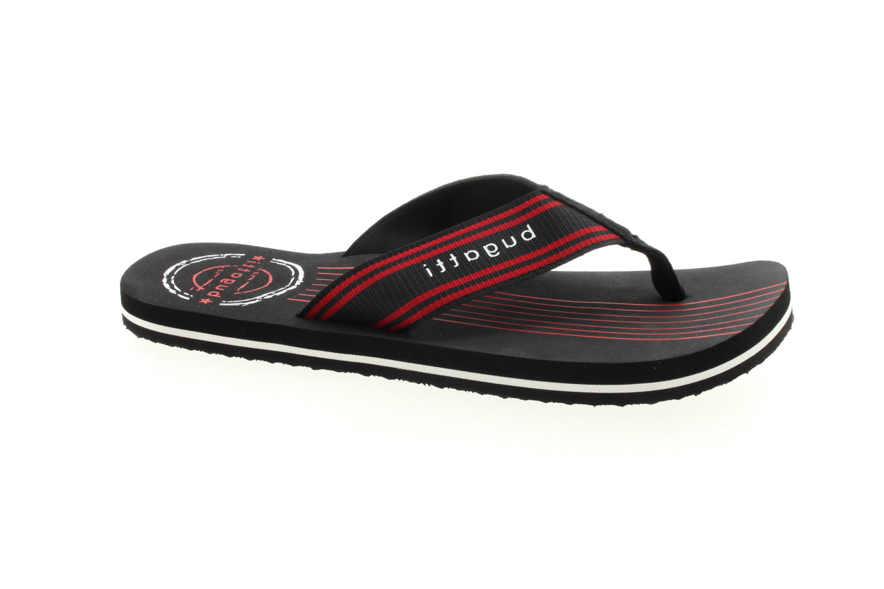 BUGATTI Pánské textilní černé žabky