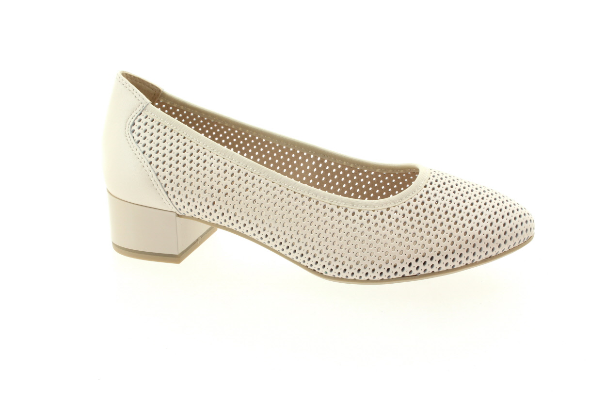 CAPRICE Dámské bílé kožené lodičky