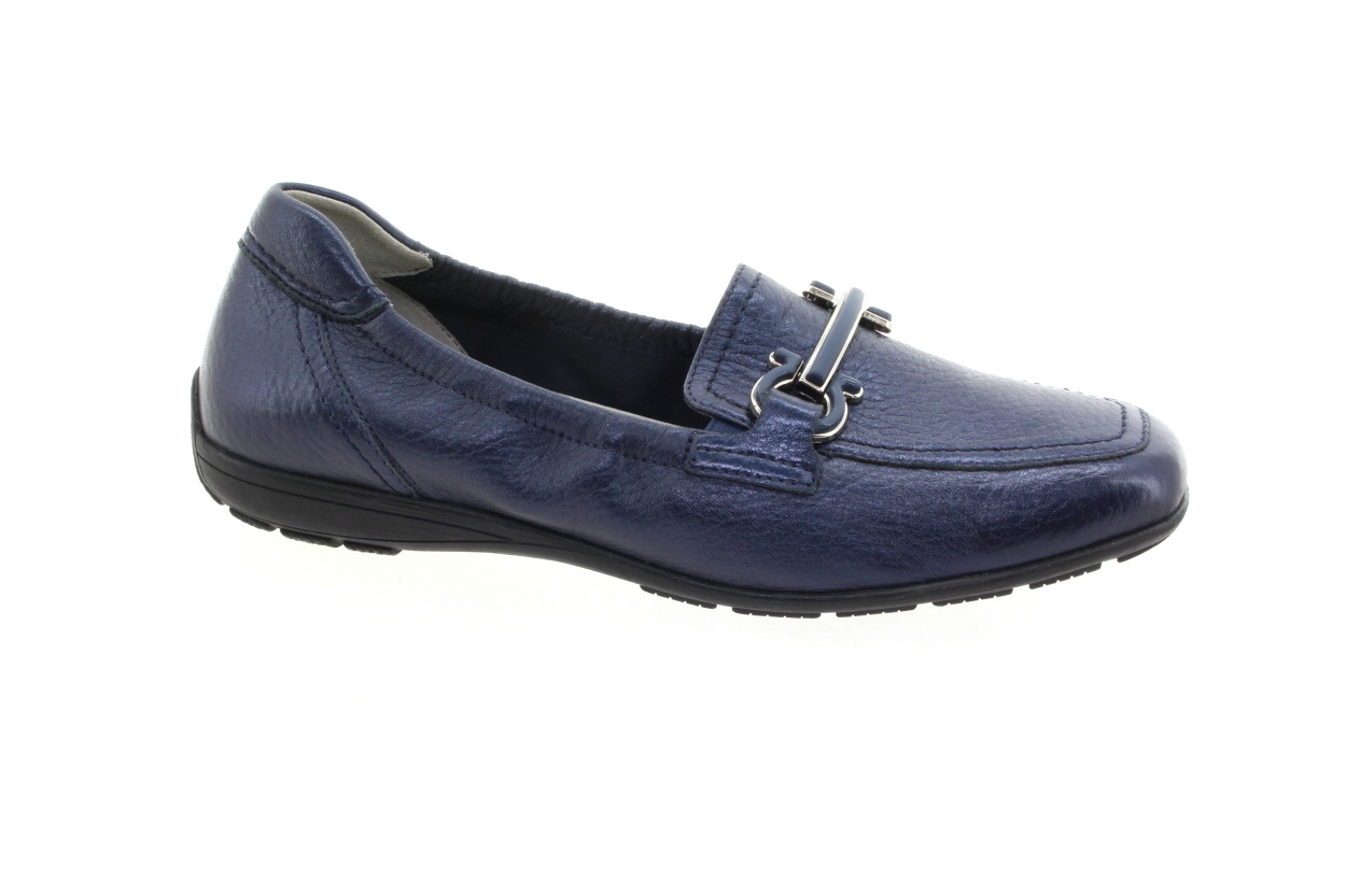 CAPRICE Dámské kožené tm.modré mokasíny