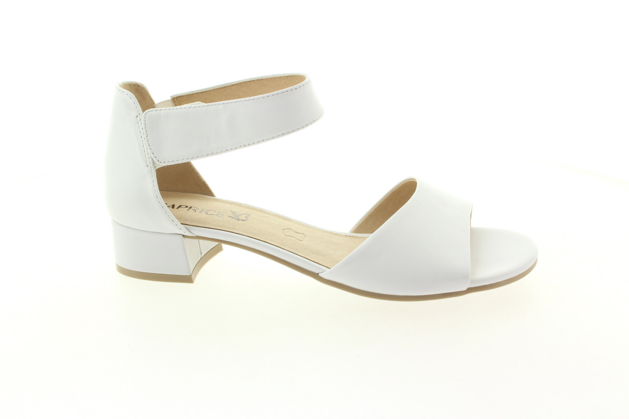 CAPRICE Dámské kožené bílé sandálky
