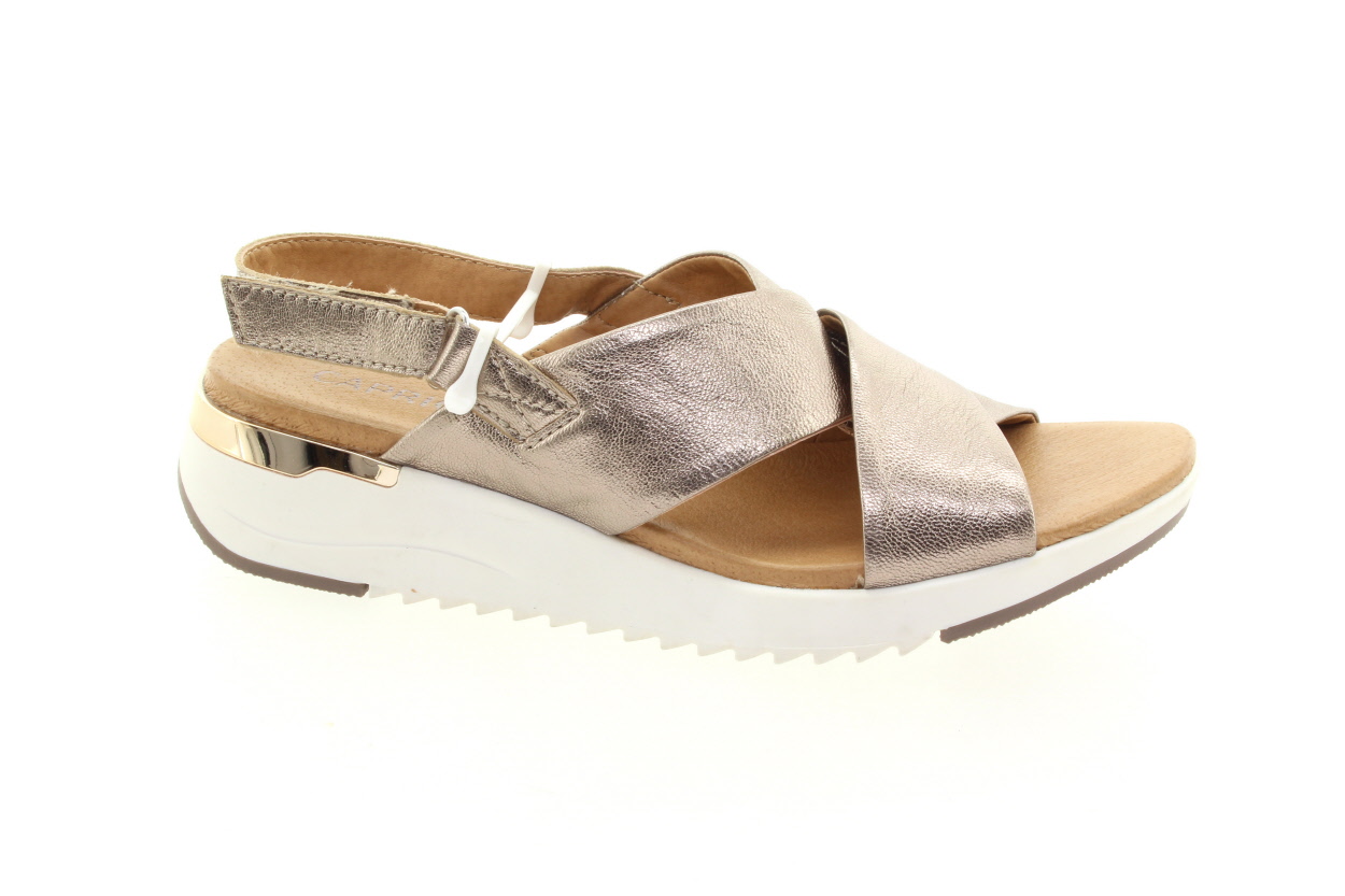 CAPRICE Dámské kožené sandály na klínu