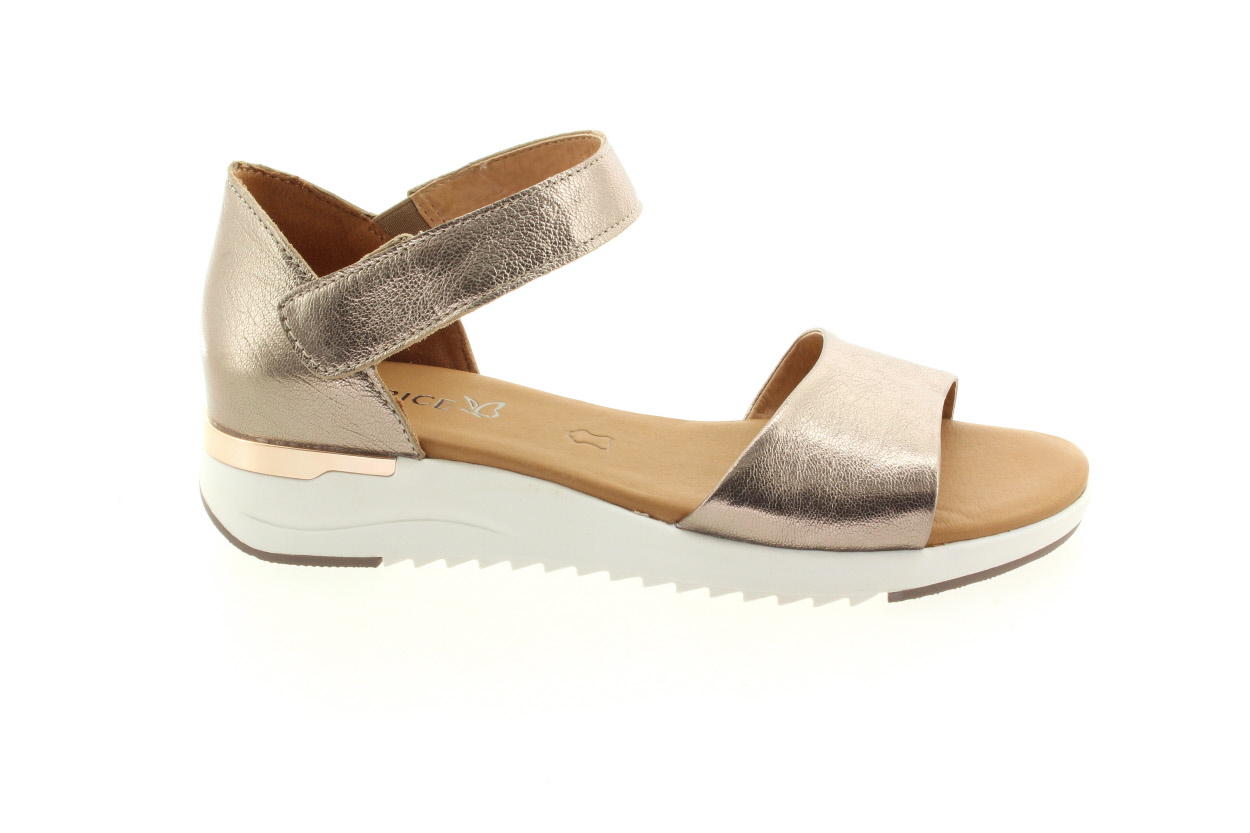 CAPRICE Dámské zlaté kožené sandály