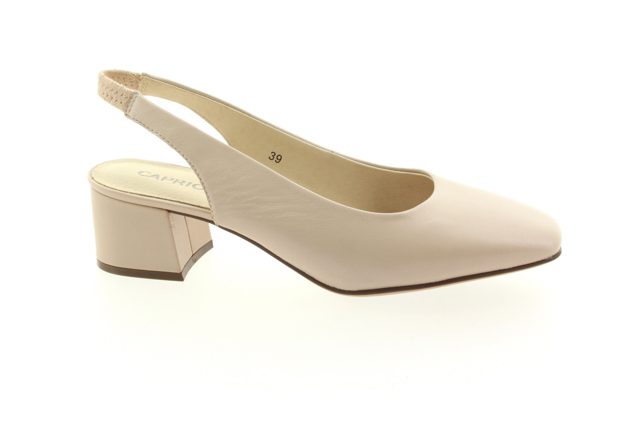 CAPRICE Dámské béžové kožené lodičky