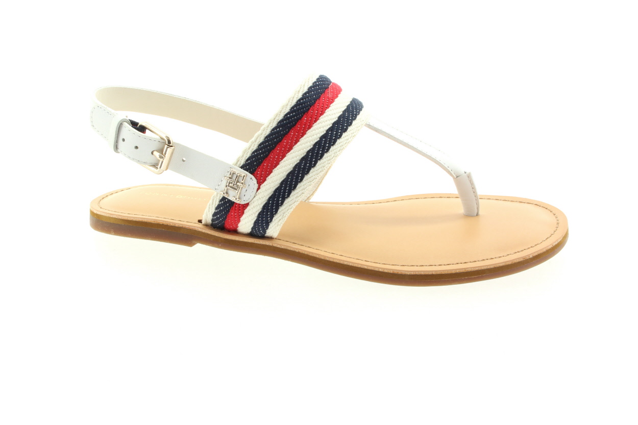 TOMMY HILFIGER Dámské kožené ecru sandálky